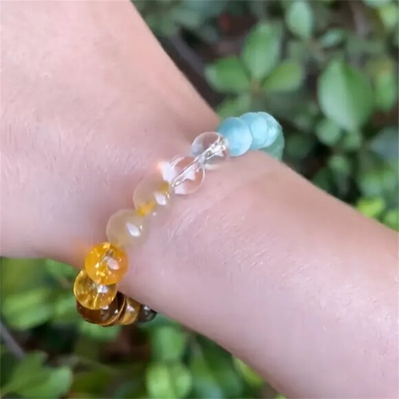Natural Gemstone Beaded Bracelet For Wealth Abundance & Prosperity With Tiger Ey - Picture 5 of 6